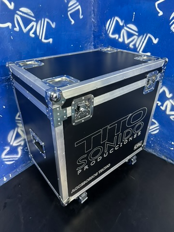 Baúl para cables — Tito Sonido Producciones — Sobre ruedas, con grabado del cliente.